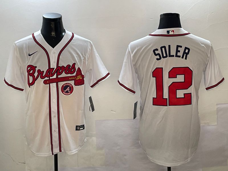 Men Atlanta Braves 12 Soler White Game 2024 Nike MLB Jersey style 4